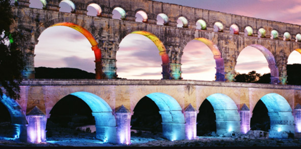 Lighting refurbishment of UNESCO world heritage site Pont du Gard