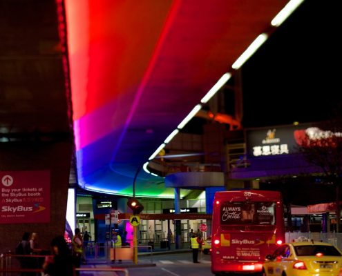 Custom lighting solution for Melbourne Airport created using Wireless DMX